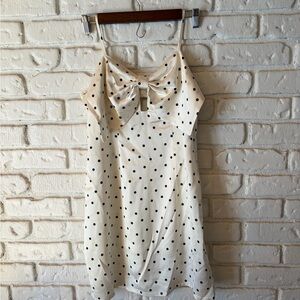 White Polka Dot Bow Dress